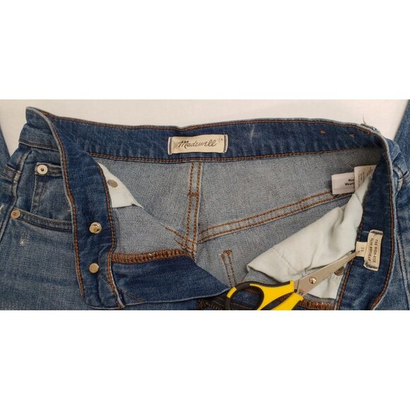 Madewell Women's Size 25 The High-Rise Slim Boy Jean Distressed Raw Hem Boho‎ - Picture 3 of 8